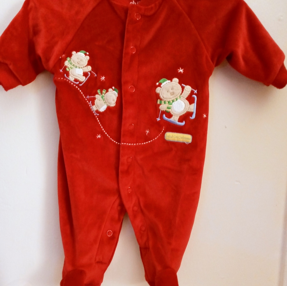 "baby's 1st Christmas" footie pj's & "My 1st Christmas" Bib (NWT)